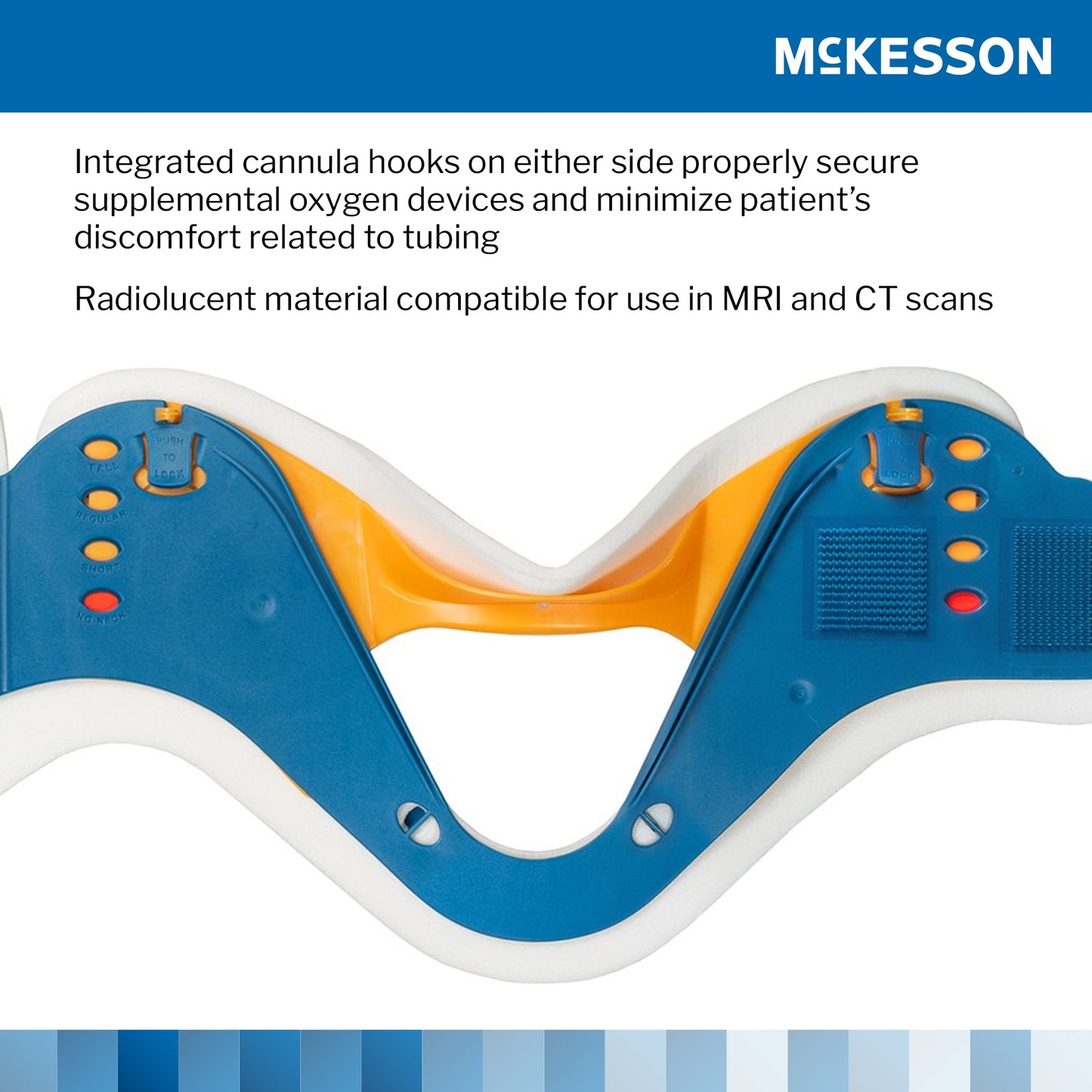 Rigid Cervical Collar McKesson Preformed Adult One Size Fits Most One-Piece / Trachea Opening / Adjustable Neck Circumference