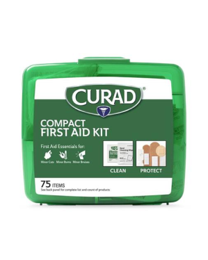 CURAD Compact First Aid Kit, 75-Piece, 6 Kits/Case