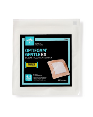 Optifoam Gentle EX Bordered Foam Dressing, 4" x 4"