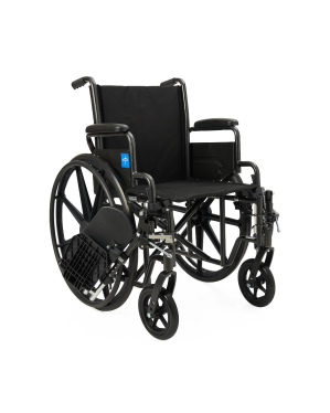 16" Wide K1 Basic Nylon Wheelchair with Swing-Back Desk-Length Arms and Elevating Leg Rests