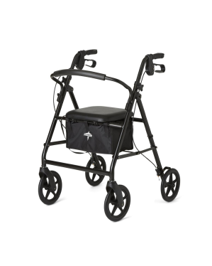 Basic Steel Rollator with 8" Wheels, Black