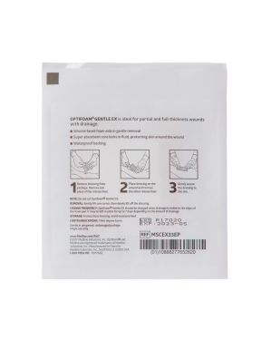 Optifoam Gentle EX Bordered Foam Dressing, 3" x 3" 