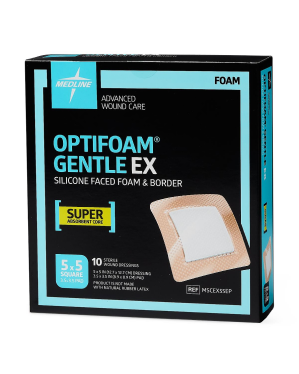 Optifoam Gentle EX Bordered Foam Dressing, 5" x 5"