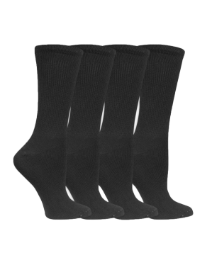 Dr. Scholl's Diabetic and Circulatory Crew Socks, White, Men's M / L, 4 Pairs/Pack