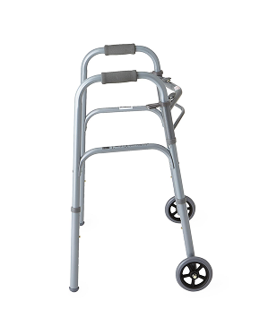 Guardian 2-Button Folding Youth Walker with 5" Wheels
