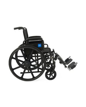16" Wide K1 Basic Nylon Wheelchair with Swing-Back Desk-Length Arms and Elevating Leg Rests