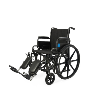 16" Wide K1 Basic Nylon Wheelchair with Swing-Back Desk-Length Arms and Elevating Leg Rests