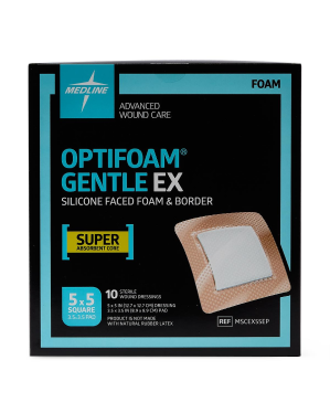 Optifoam Gentle EX Bordered Foam Dressing, 5" x 5"
