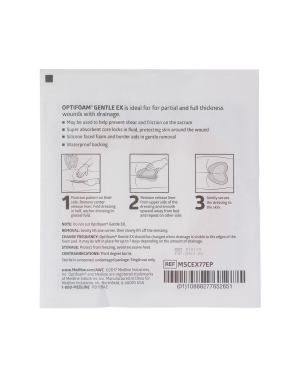 Optifoam Gentle EX Sacrum Foam Dressing, 7" x 7"