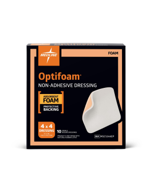 Optifoam Nonadhesive Foam Wound Dressing, 4" x 4"