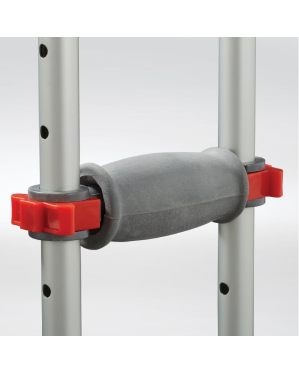 Quick-Fit Aluminum Crutches with Red Dot Hand Grip and I-Beam Height Adjustment, 4'7