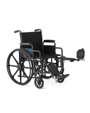 16" Wide K1 Basic Nylon Wheelchair with Swing-Back Desk-Length Arms and Elevating Leg Rests