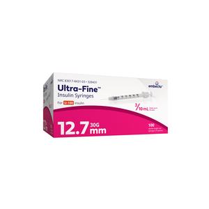 Ultra-Fine™ U-100 Insulin Syringe with Needle (30G × 12.7mm)